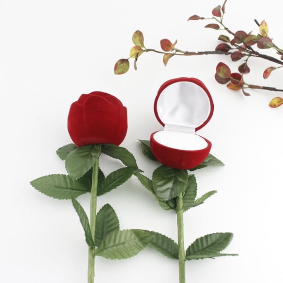 New Fashion Rose Head Ring Box Fine Ear Nails Box
