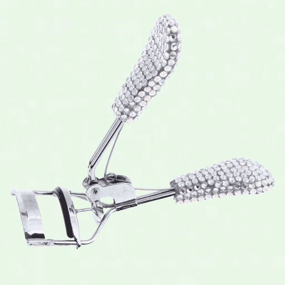New Fashion Silver Handle Eyelash Curler with Rhinestones, Beauty Tool for Eye Curling and Eye Clip