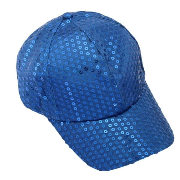 New Fashion Unisex Pure Color Sequined Hats Baseball Caps Blue One Size