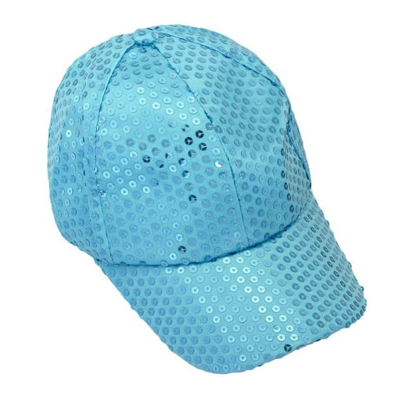 New Fashion Unisex Pure Color Sequined Hats Baseball Caps Sky Blue One Size