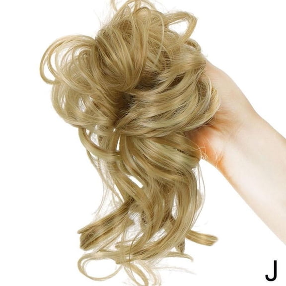 New Fashion Women Messy Bun Hairpieces Chignon Curly Hair Extensions M3K5