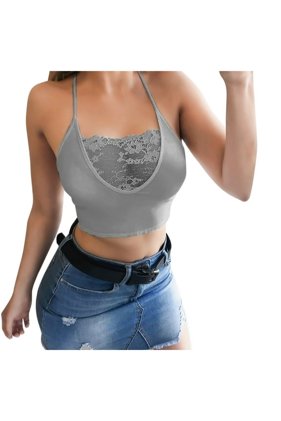 New Fashion Women Sexy Lingerie Strappy Bras Sleeveless Lace Crop Tops Vest