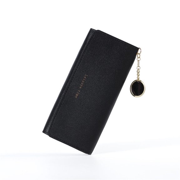 New Fashion Women Wallets PU Leather Long Tri-fold Wallet Female High-end Solid Color Clutch Multi-functional Fold Purse Card Holder