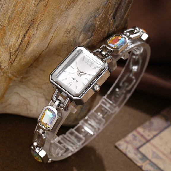 New Fashion Women's Bracelet Watch Colorful Square Dial Quartz Watch