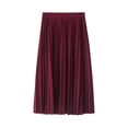 thumbnail image 1 of New Fashion Women's High Waist Pleated Solid Color Half Length Elastic Skirt Promotions Lady Black Pink, 1 of 10