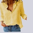 thumbnail image 1 of New Fashion Women's Plain Casual Loose Long-Sleeved Linen Shirt, 1 of 1