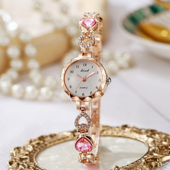 New Fashion Women's Watch Simple Round Dial Light Luxury Quartz Bracelet Wristwatch