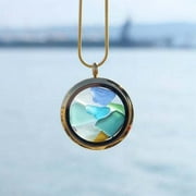 DOLSRINKSYS New Fashionable Sea Glass Necklace Pendant Can Be Opened And Closed Can Be Put Into The Decoration Holiday Party Gift For Friends Lovers And Relatives