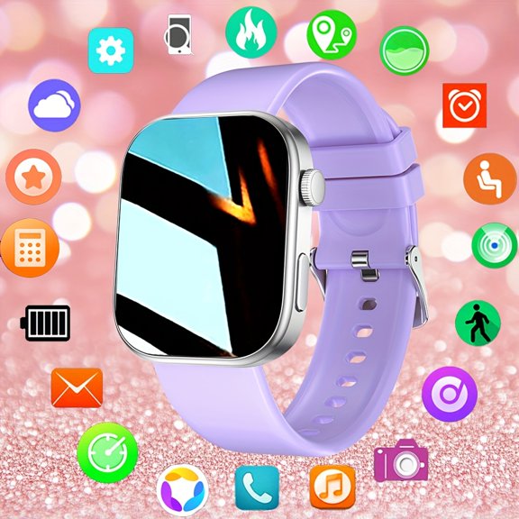 New Fashionable Sports Smartwatch, 1, 85-inch HD Display, Sync with Mobile Phone, Wireless Calling, Message Reminder, High Quality, 100+ Sports Modes, Compatible with for iphone/Android Devices,