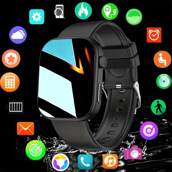New Fashionable Sports Smartwatch, 1, 85-inch HD Display, Sync with Mobile Phone, Wireless Calling, Message Reminder, High Quality, 100+ Sports Modes, Compatible with for iphone/Android Devices,