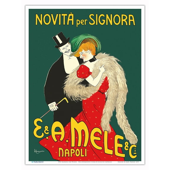 New Fashions for Women (Novità per Signora) - Mele Department Store Naples Italy - Vintage Advertising Poster by Leonetto Cappiello - Master Art Print (Unframed) 9in x 12in