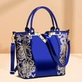 thumbnail image 1 of Handbag for Women, GMYLE Flowers Pattern Beads Patent Leather Rhinestones Shoulder Crossbody Tote Bucket Bag Fashion Large Capacity, Gift for Mother Wife Girlfriend (Blue), 1 of 8