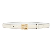 New Fendi FF Logo Belt White Leather Gold Hardware Size 80/32 Made in Italy