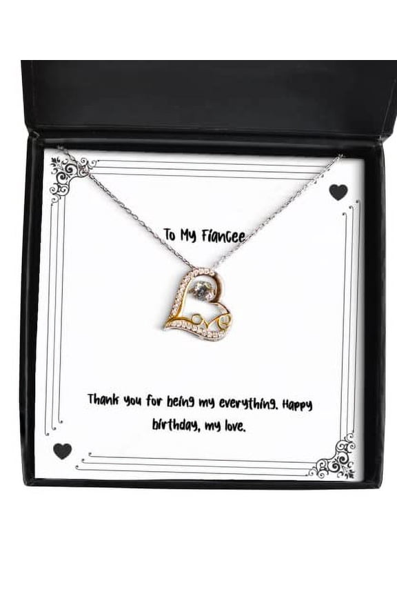 New Fiancee Love Dancing Necklace, Thank You for Being My Everything. Happy, Gifts for, Present from, Jewelry for Fiancee, Engagement Gifts, Wedding Gifts, Girlfriend Gifts,