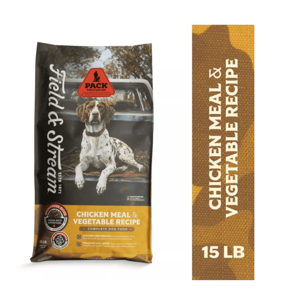 New!Field & Stream Pack Provisions Chicken Meal and Vegetable Recipe Dry Dog Food 15 lb