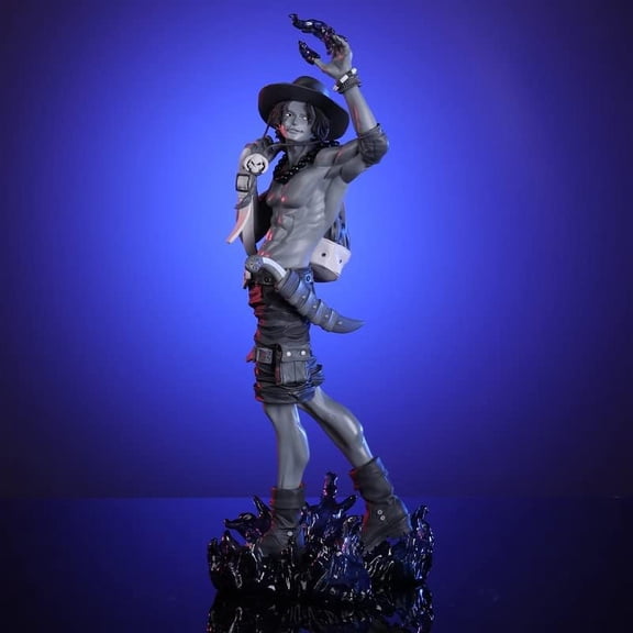 New Figures, Ace Figure Statue 34cm/13.4inch Ink Colored Ace PVC Action Statue Model Collectible Decoration Craft Gifts for Anime Fans (B)