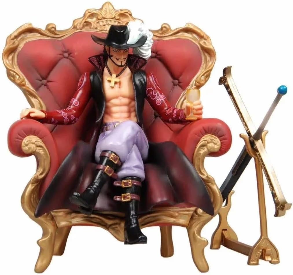New Figures, Mihawk Figure Mihawk Sitting Sofa Modeling Statue 26cm/10inch Cartoon Doll Anime Action Figure Collection Ornament Model Gift