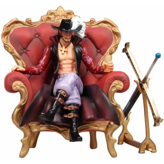 New Figures, Mihawk Figure Mihawk Sitting Sofa Modeling Statue 26cm/10inch Cartoon Doll Anime Action Figure Collection Ornament Model Gift