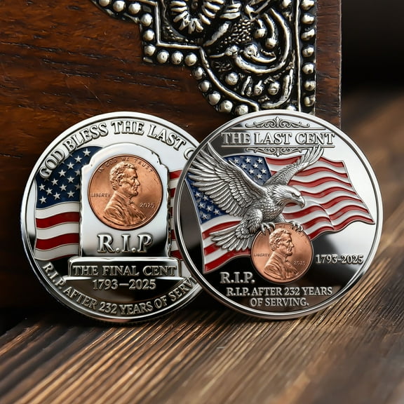 New The Final Cent Tribute Coin Decoration, The Final Cent Commemorative Coin Ornament, Last Cent 232 Years Serving Souvenir, Gift for History Enthusiasts, Collectors and Inspirational Collectors
