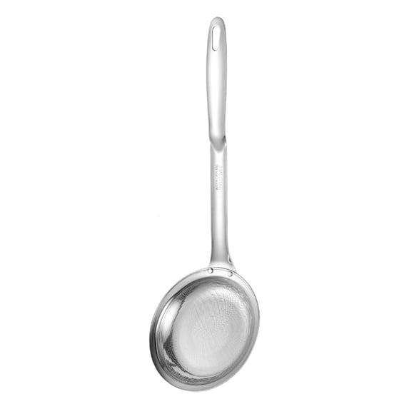 New Fine Mesh Skimmer Spoon, Professional 304 Stainless Steel Hot Pot Fat Strainer for Oil Filter Skimming Grease and Foam, Durable Multi-Functional Kitchen Cooking Mesh Food Strainer Ladle