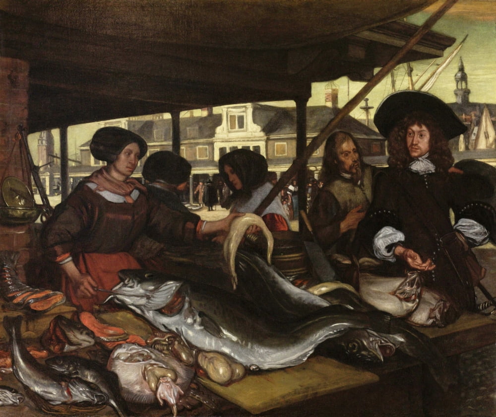 New Fish Market In Amsterdam Canvas Art -  (36 x 24)