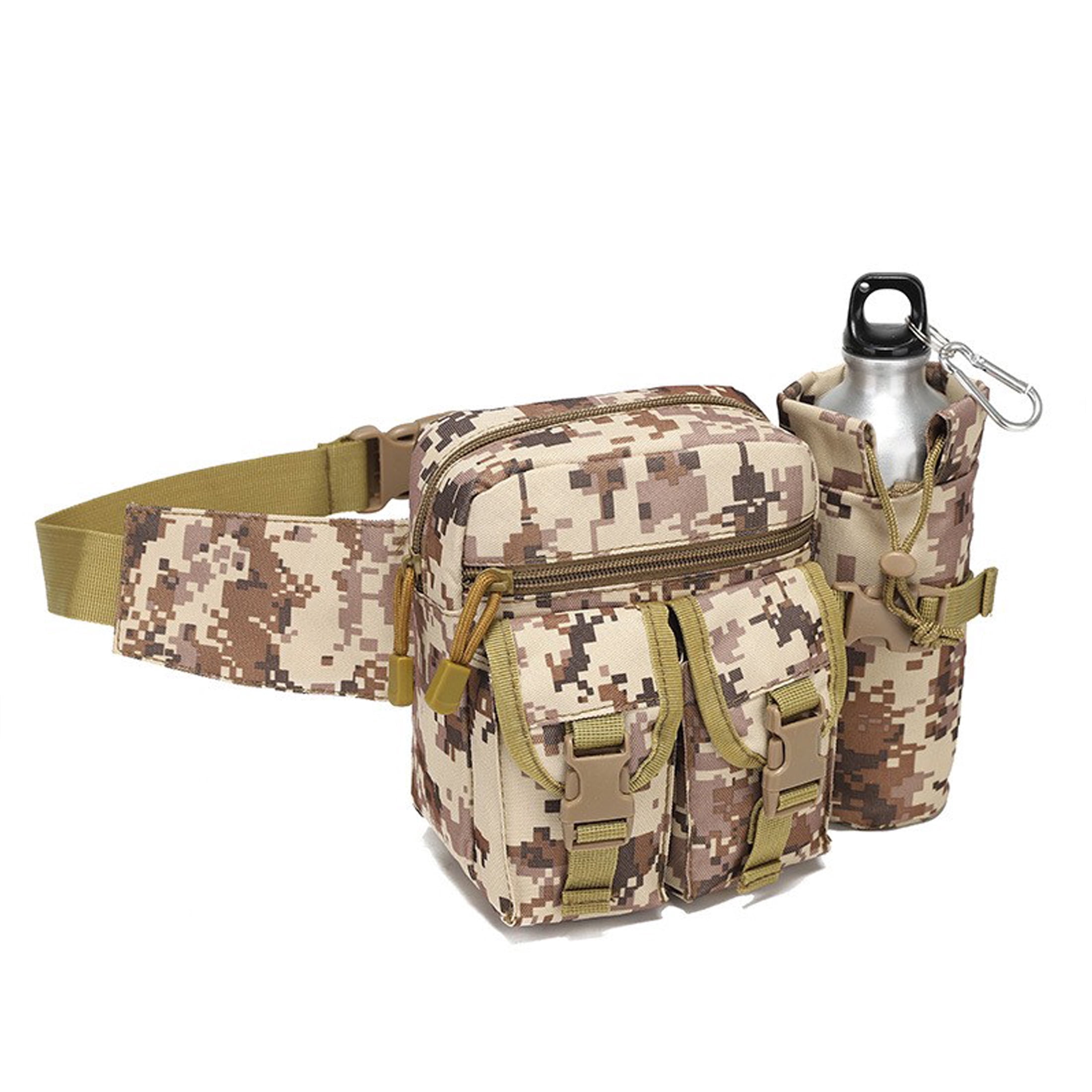 New Fishing Waist Bag, Multifunctional Running Waist Pack with Water Bottle Holder and Phone Pocket, Molle Multifunctional Storage Bag Suitable for Hiking