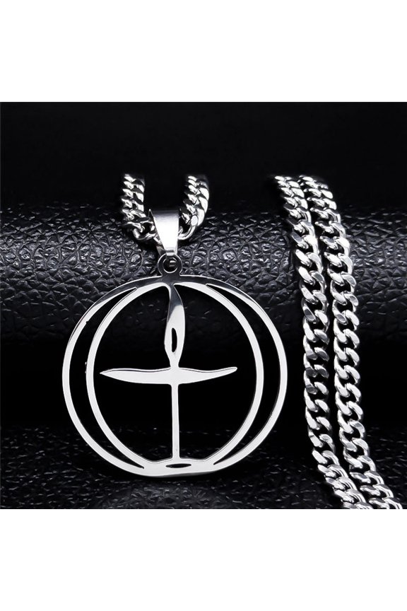 New Flame Cross Medal Necklace 14K White Gold Hip hop style holy grail Necklaces Jewelry