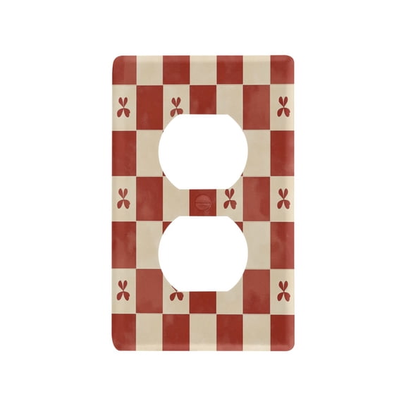 New Flame-Retardant Switch Plate Cover，DIY Wall Plate Decor with Screws，A Red Pattern