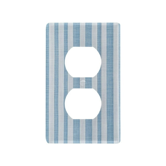 New Flame-Retardant Switch Plate Cover，DIY Wall Plate Decor with Screws，Blue and White Stripes