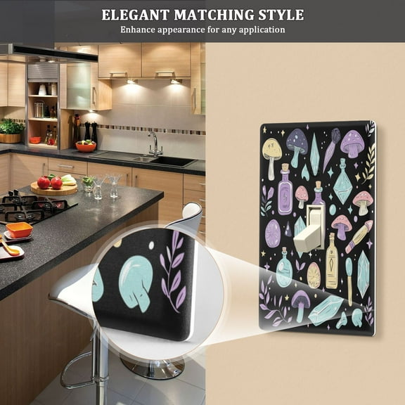 New Flame-Retardant Switch Plate Cover，DIY Wall Plate Decor with Screws，Cute Sticker