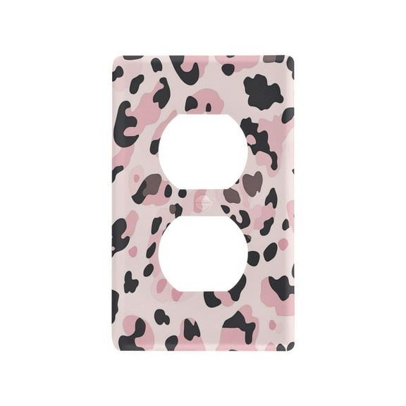 New Flame-Retardant Switch Plate Cover，DIY Wall Plate Decor with Screws，Pink and Red Leopard Print