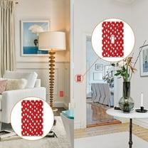 New Flame-Retardant Switch Plate Cover，DIY Wall Plate Decor with Screws，Red and White Polka Dot