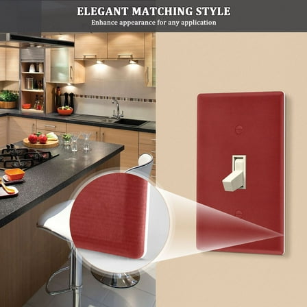 New Flame-Retardant Switch Plate Cover，DIY Wall Plate Decor with Screws，Red