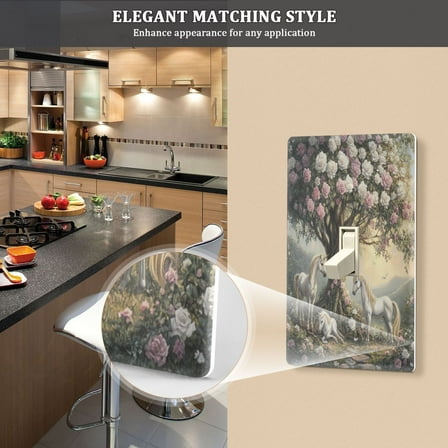 New Flame-Retardant Switch Plate Cover，DIY Wall Plate Decor with Screws，Tree