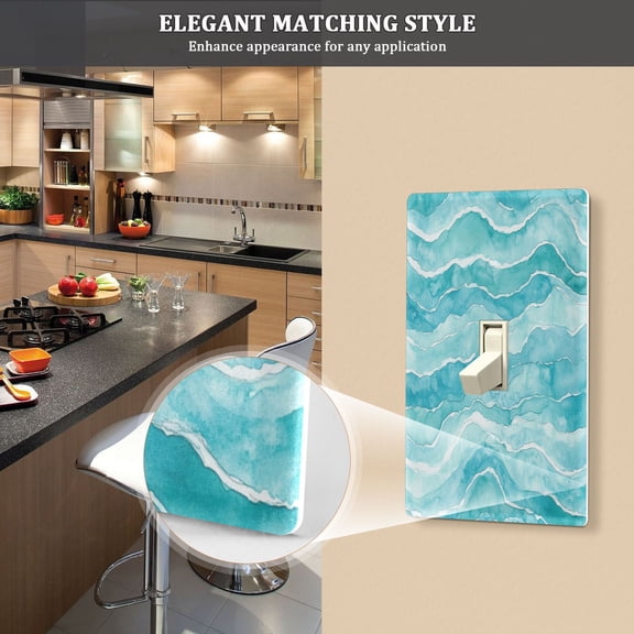 New Flame-Retardant Switch Plate Cover，DIY Wall Plate Decor with Screws，Wavy Lines