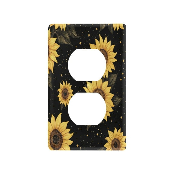 New Flame-Retardant Switch Plate Cover,DIY Wall Plate Decor with Screws,Yellow Sunflower