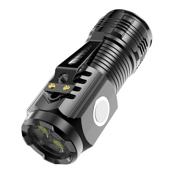 New Flashlight Strong Light Super Brightness Mini Explosive Flash Three Flashlight ABS Eyed Light Clip Waterproof