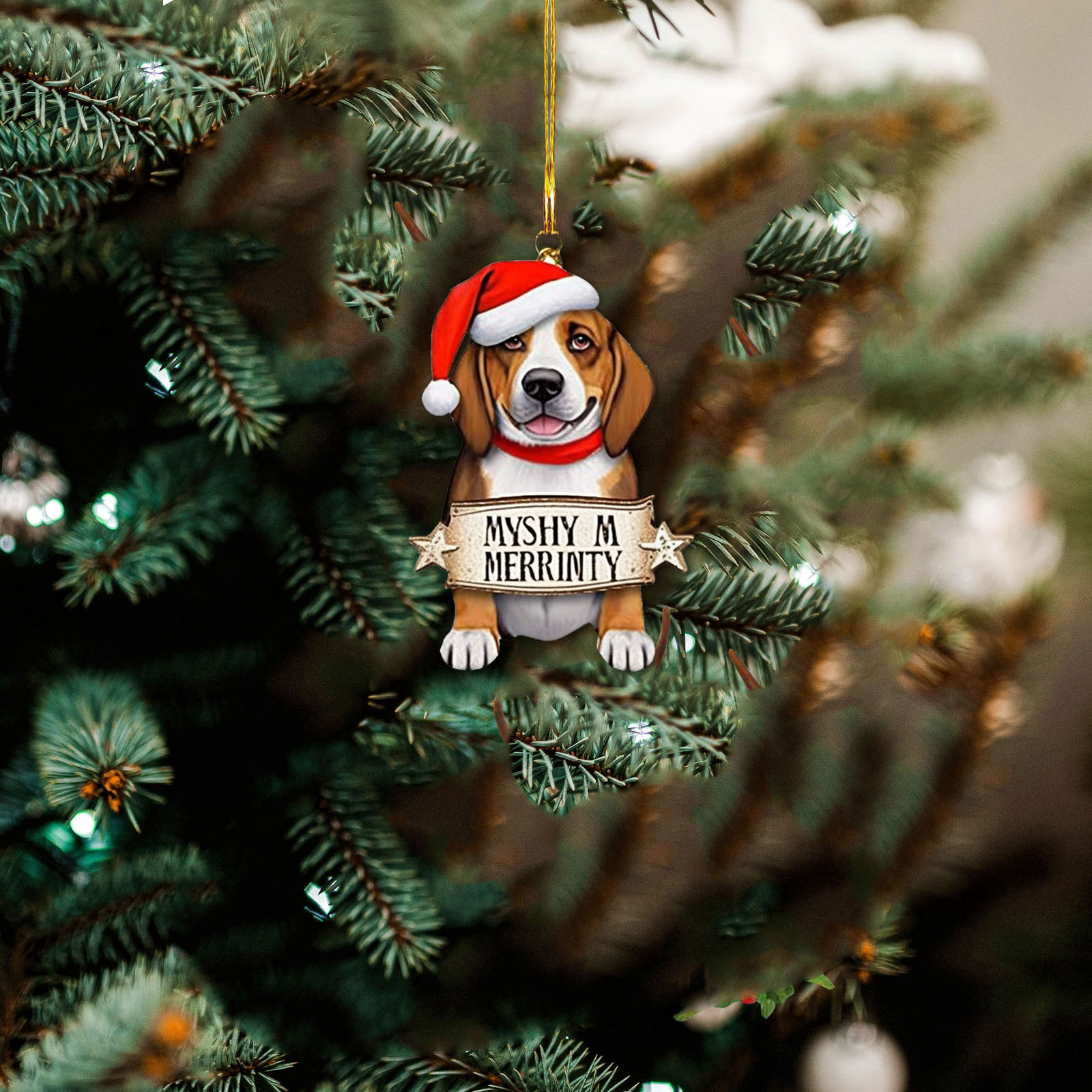 New Flat Dog Car Home Ornaments Christmas Christmas Tree Ornaments