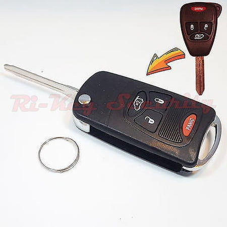New Flip Key Modified Case Shell For Chrysler Dodge Jeep Remote Key 4 Buttons 2B