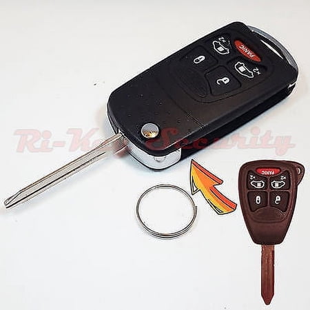 New Flip Key Modified Case Shell For Chrysler Dodge Jeep Remote Key 5 Buttons 2D