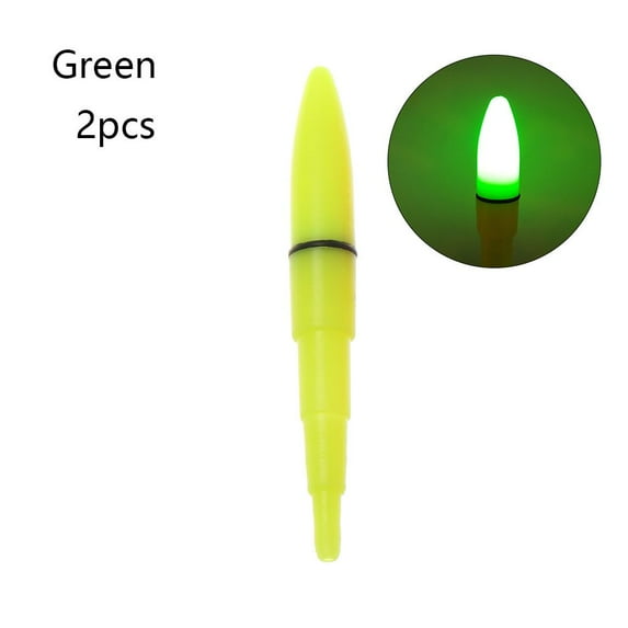 New Float Night Clip on Fishing Rod Tip Lightstick Glow Stick Fluorescent Light Bite Alarm GREEN - 2PCS