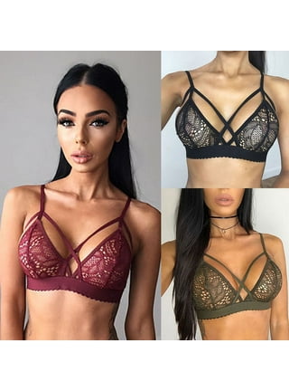 Sheer Lingerie Set Includes Lace Bralette With Sheer Mesh Triangle