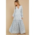 thumbnail image 1 of New Floral Womens Dresses Fashion Sexy Deep V-Neck Long-Sleeved Dress Drape Cardigan Long Skirt, 1 of 6