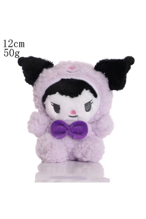 New Fluffy Carrtoon Cute Kitty Melody Kuromi Cinnamoroll Bow Plush Toy Soft Stuffed Doll Pendant Keychain Backpack Kids Gift ( 4.7"/ 8"/ 11.8" ...)