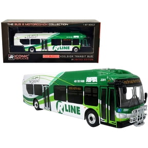 New Flyer Xcelsior Charge NG Electric Transit Bus RIPTA "R Line Broad/North Main" 1/87 Diecast Model