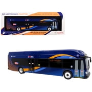 New Flyer Xcelsior Transit Bus Bank MTA New York City Blue with Graphics The Bus & Motorcoach Collection Limited Edition to 504 Pieces Worldwide 1/43 Model by Iconic Replicas