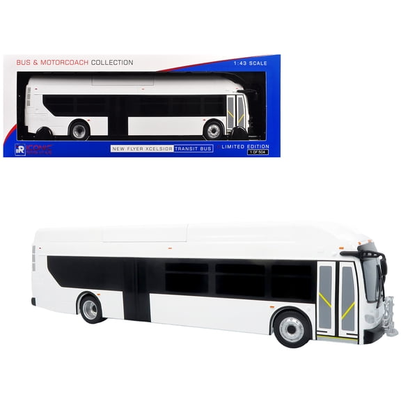 New Flyer Xcelsior Transit Bus Bank White "The Bus & Motorcoach Collection" Limited Edition to 504 Pieces Worldwide 1/43 Model by Iconic Replicas