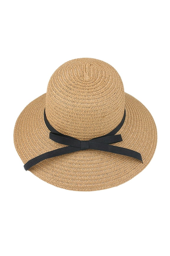 New Foldable Summer Bow Straw Hat for Women Larger Wide Brim Visor Floppy M0X9 UV Straw Summer Protection Travel Beach Hats