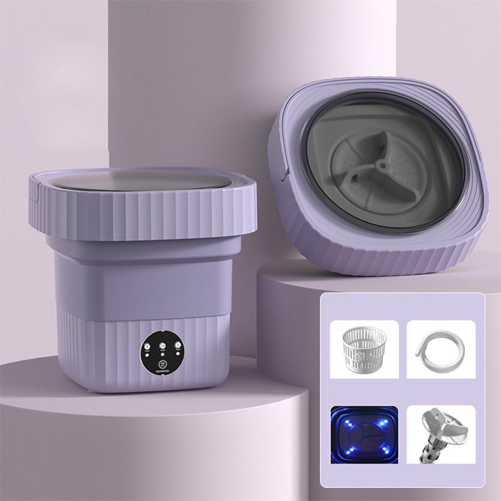 New Folding and Dehydrating Mini Washing Machine with Large Capacity and Portable Washing Machine, Smart Household Appliances