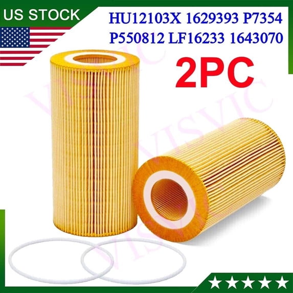 New For DAF LP6043, LF16233, P550812 1948921PE Engine Oil Filter Kit Pack of 2